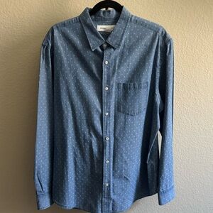 Men's Blue Button-Up Shirt